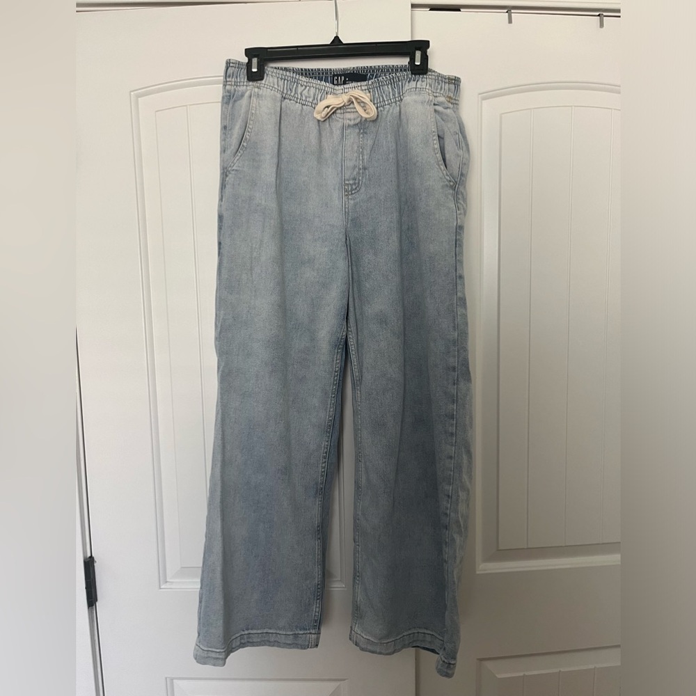 GAP wide leg drawstring denim pants